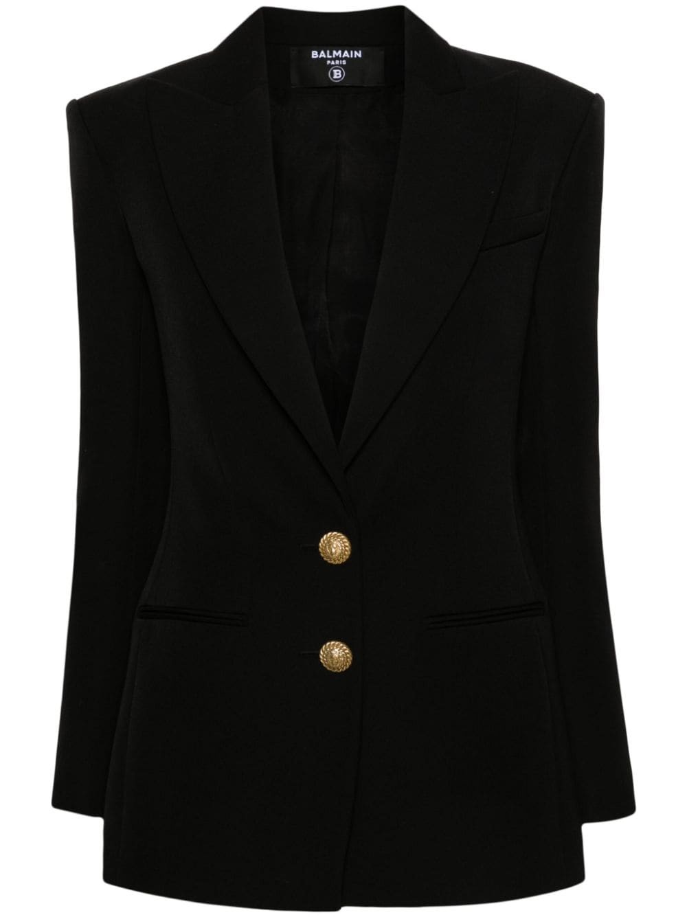 single-breasted virgin wool blazer - 1