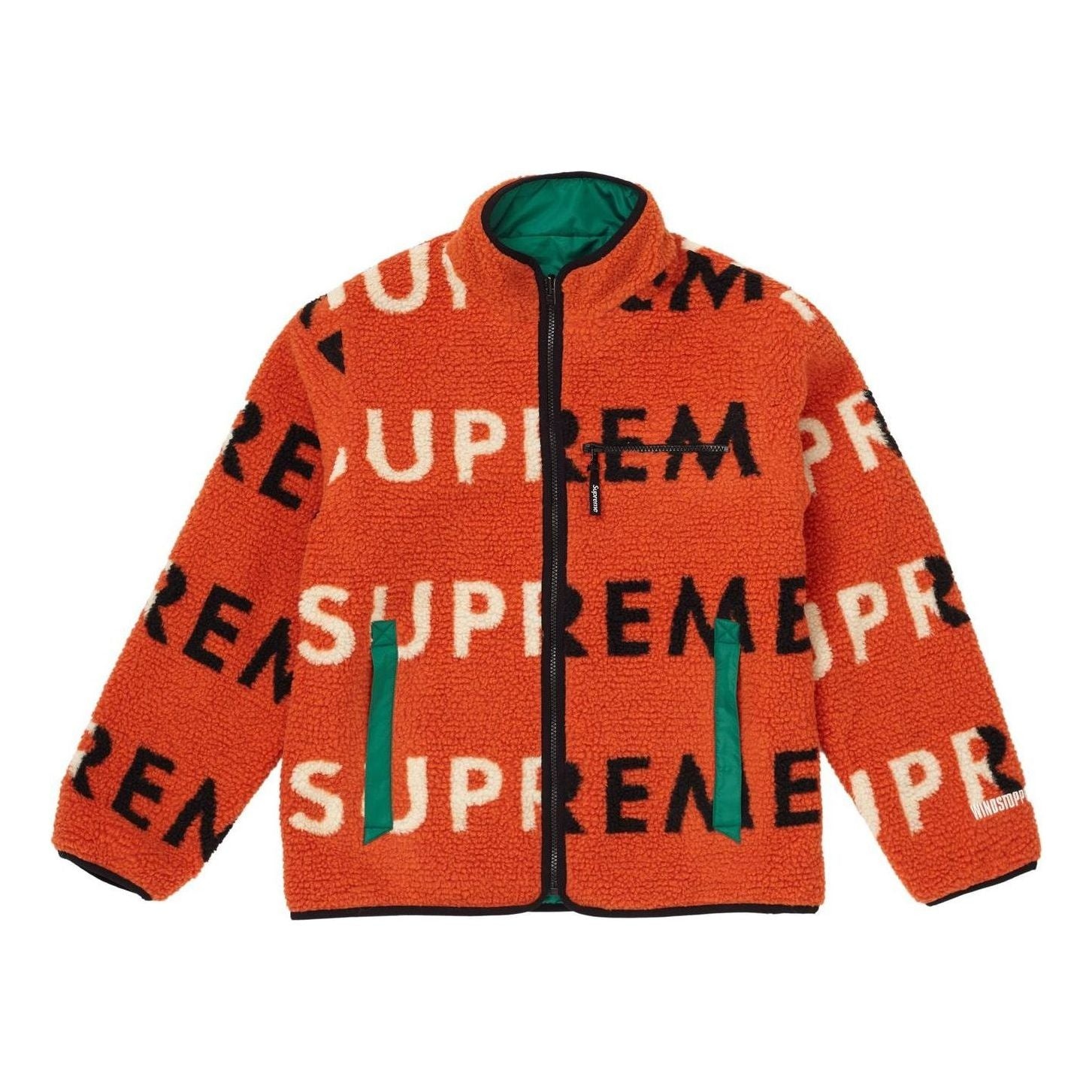 Supreme Reversible Logo Fleece Jacket 'Orange' SUP-FW18-520 - 1