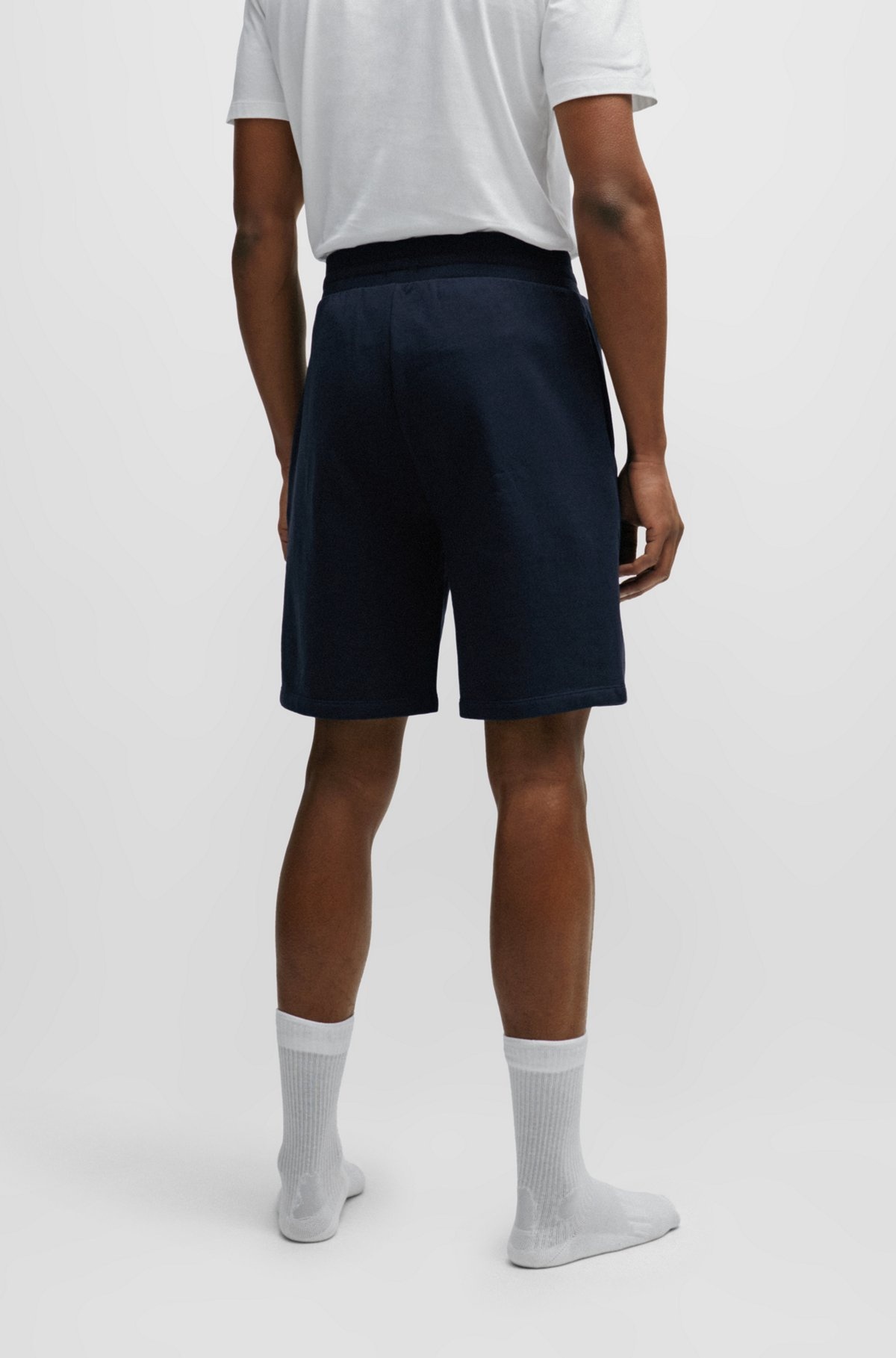 COTTON-TERRY SHORTS WITH DOUBLE MONOGRAM AND DRAWSTRING - 4
