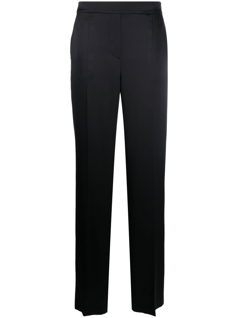 silk straight-leg trousers - 1