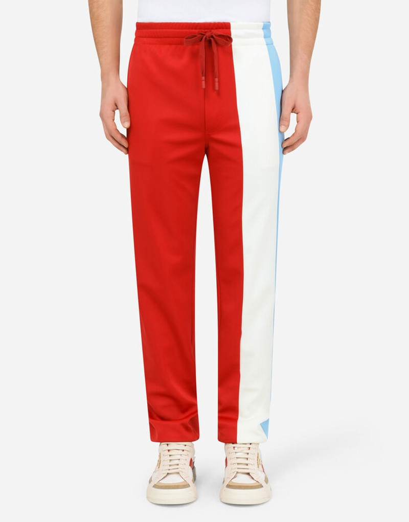 Patchwork jogging pants with patch embellishment 1