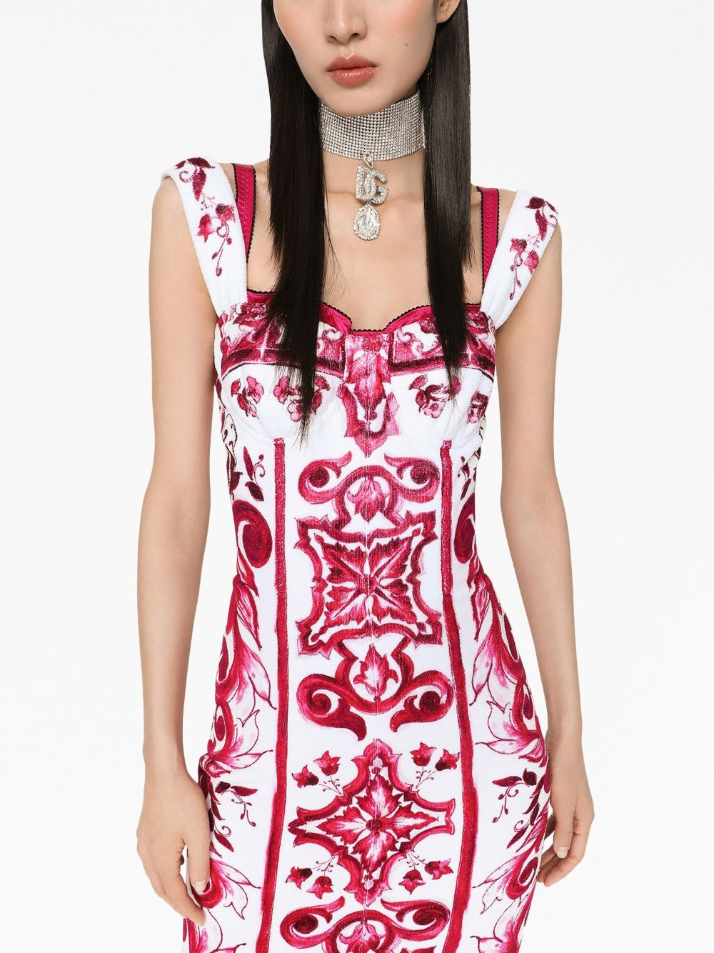 Dolce & Gabbana majolica print midi dress - 3