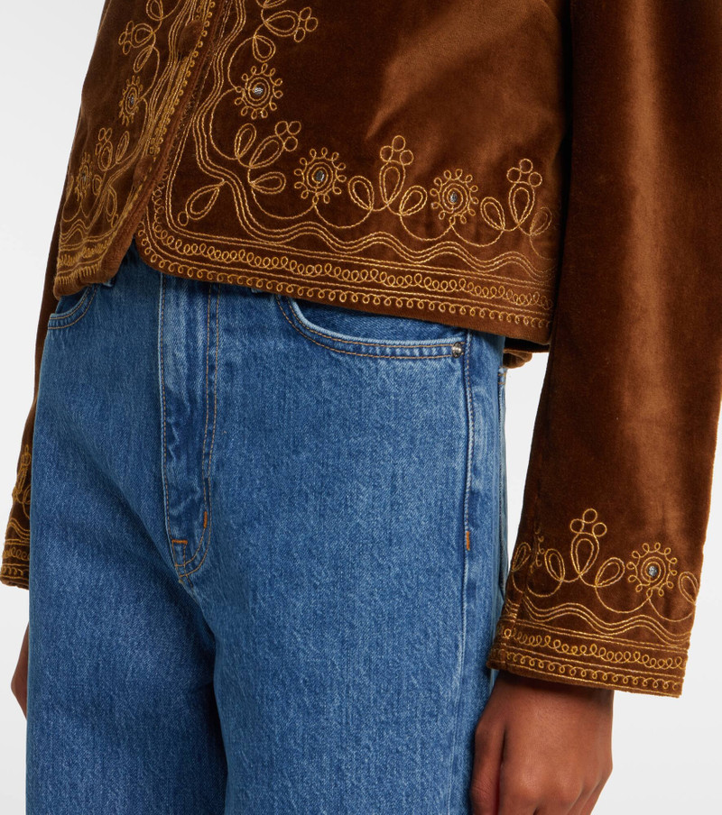 Denver embroidered cotton velvet jacket 5