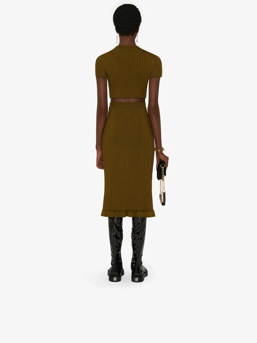 SKIRT IN RIBBED KNIT WITH CHAIN - 4