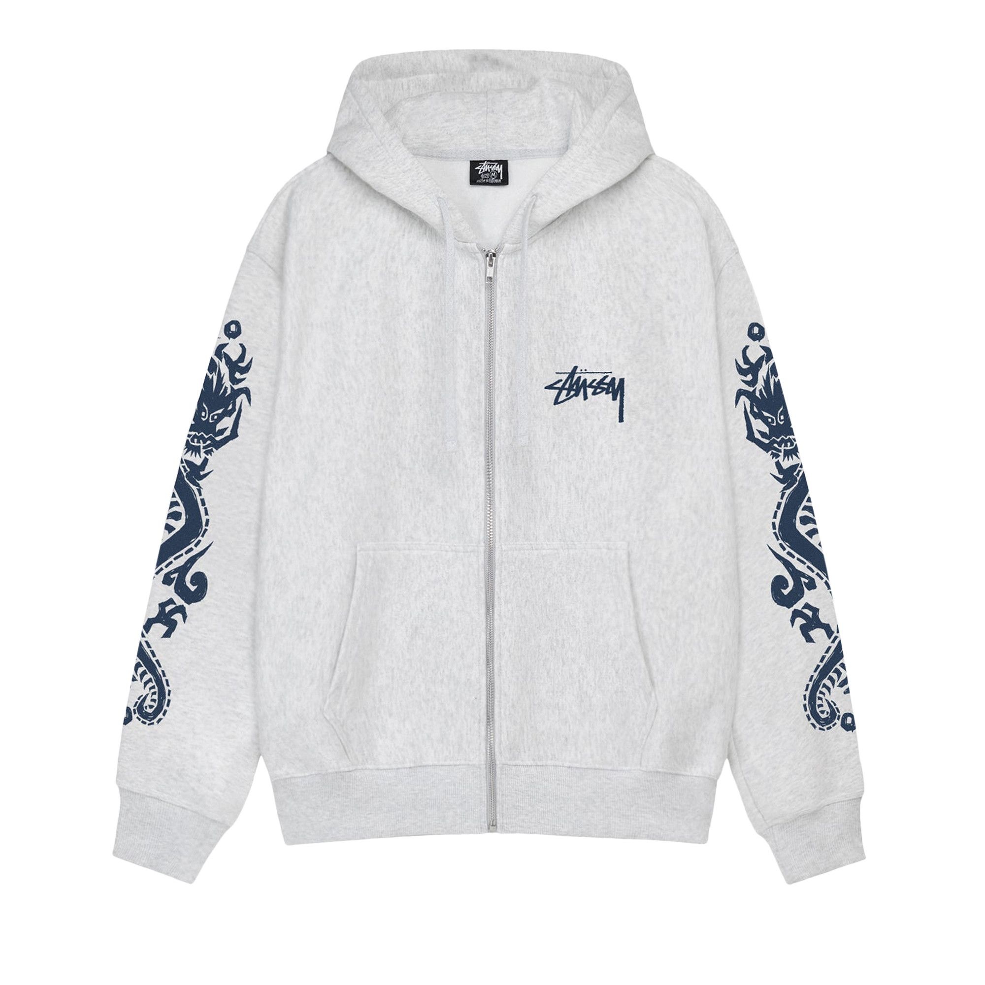 Stussy Dragons Zip Hoodie 'Ash Heather' - 1