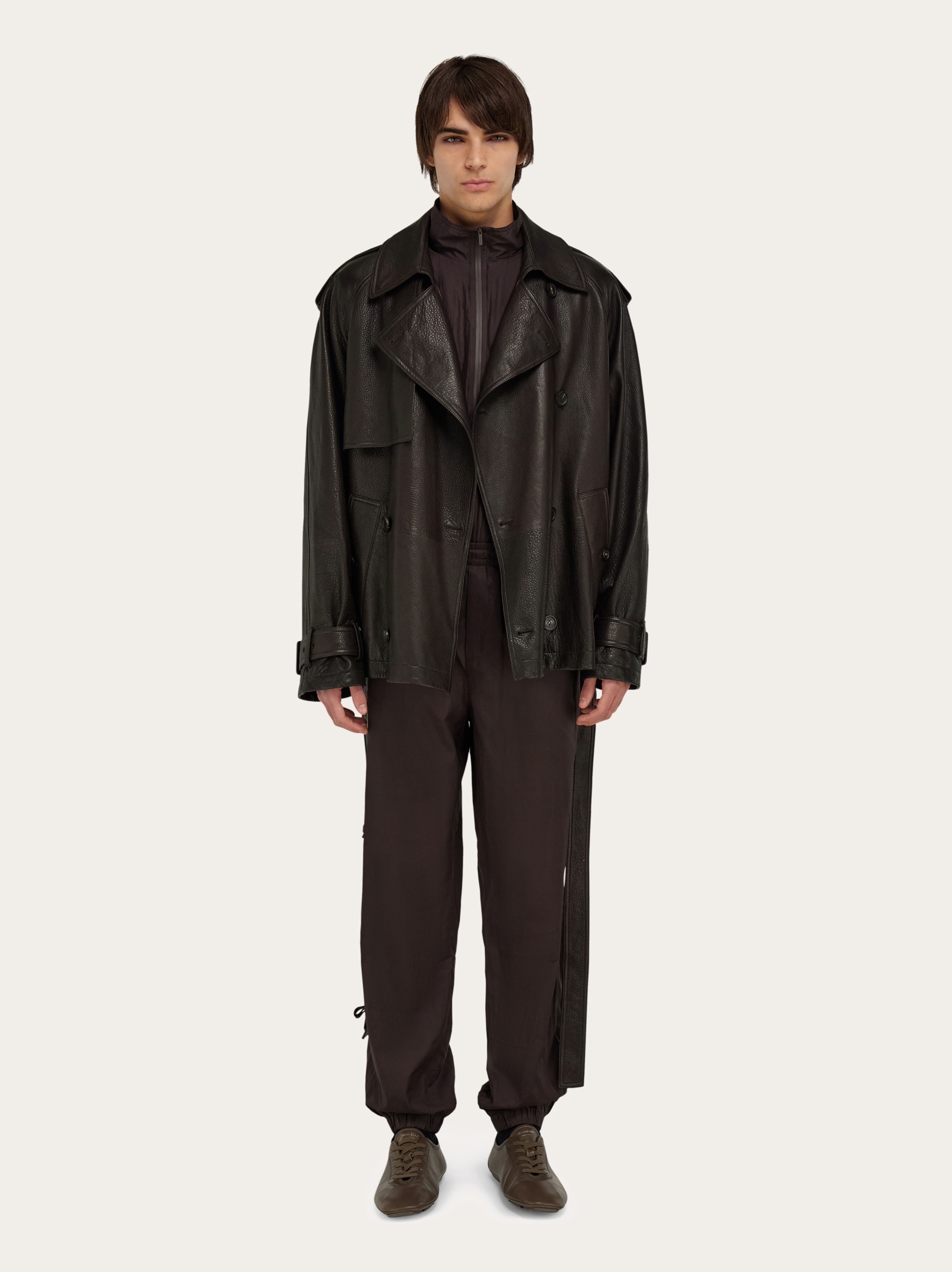 Textured leather jacket - 6
