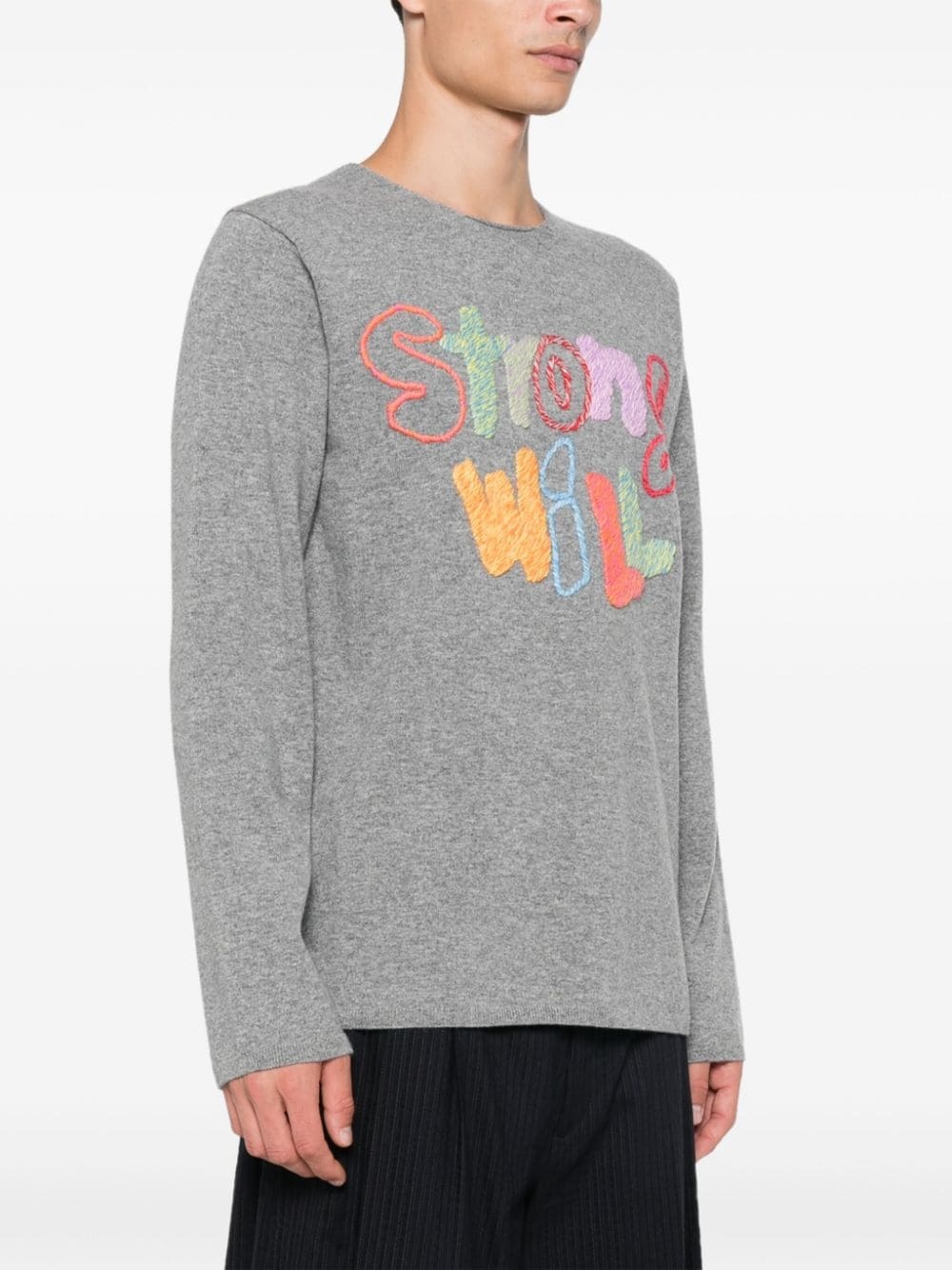 embroidered-motif sweater - 3