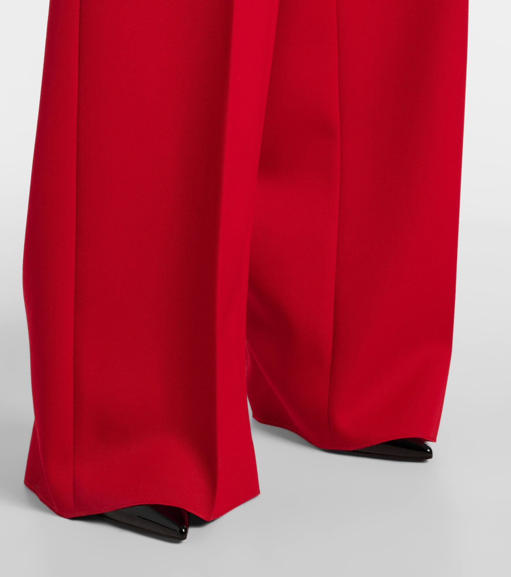 Virgin wool grisaille wide-leg pants - 6