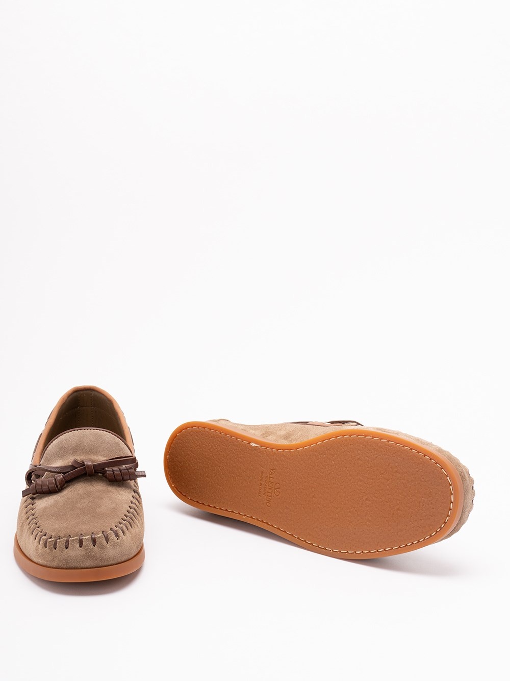 `Valentino Garavani Palm Avenue` Leather Boat Shoes - 4