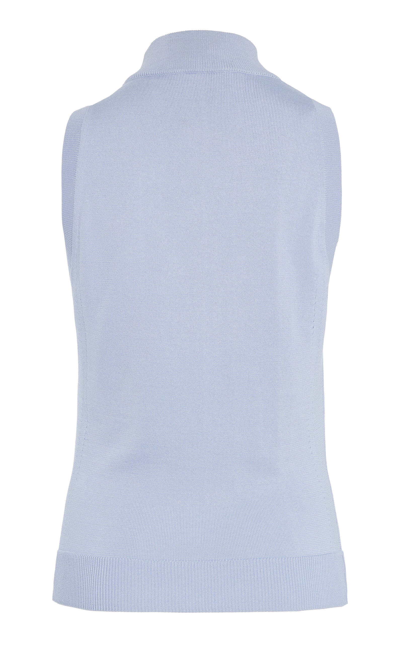 Silk-Cotton Sleeveless Top blue - 5