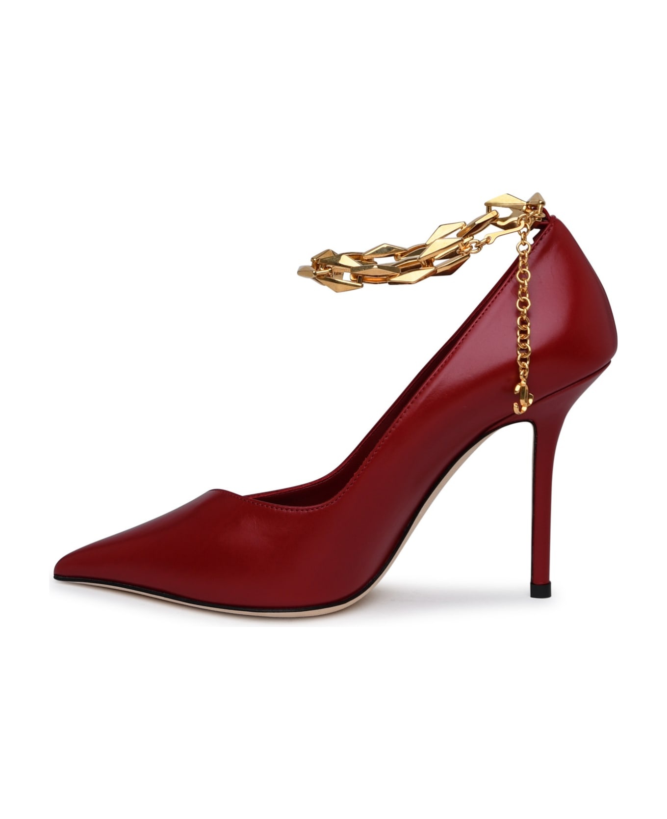 Diamond Pumps In Red Leather - 3