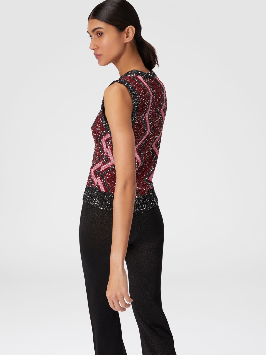 Vest with macro zig zag and sequins - 5