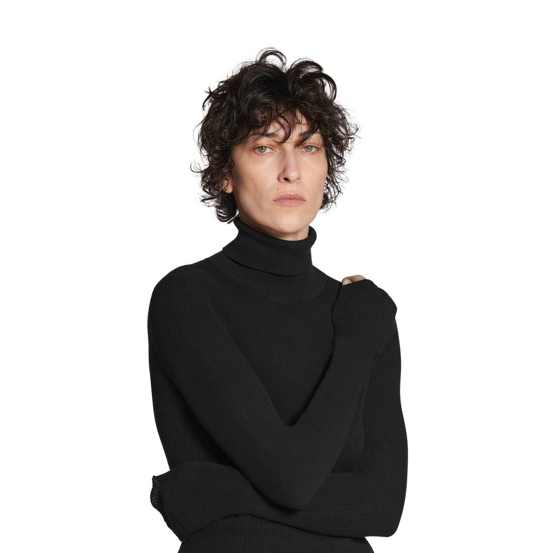 Men's Seamless Fitted Sweater in Black - 5