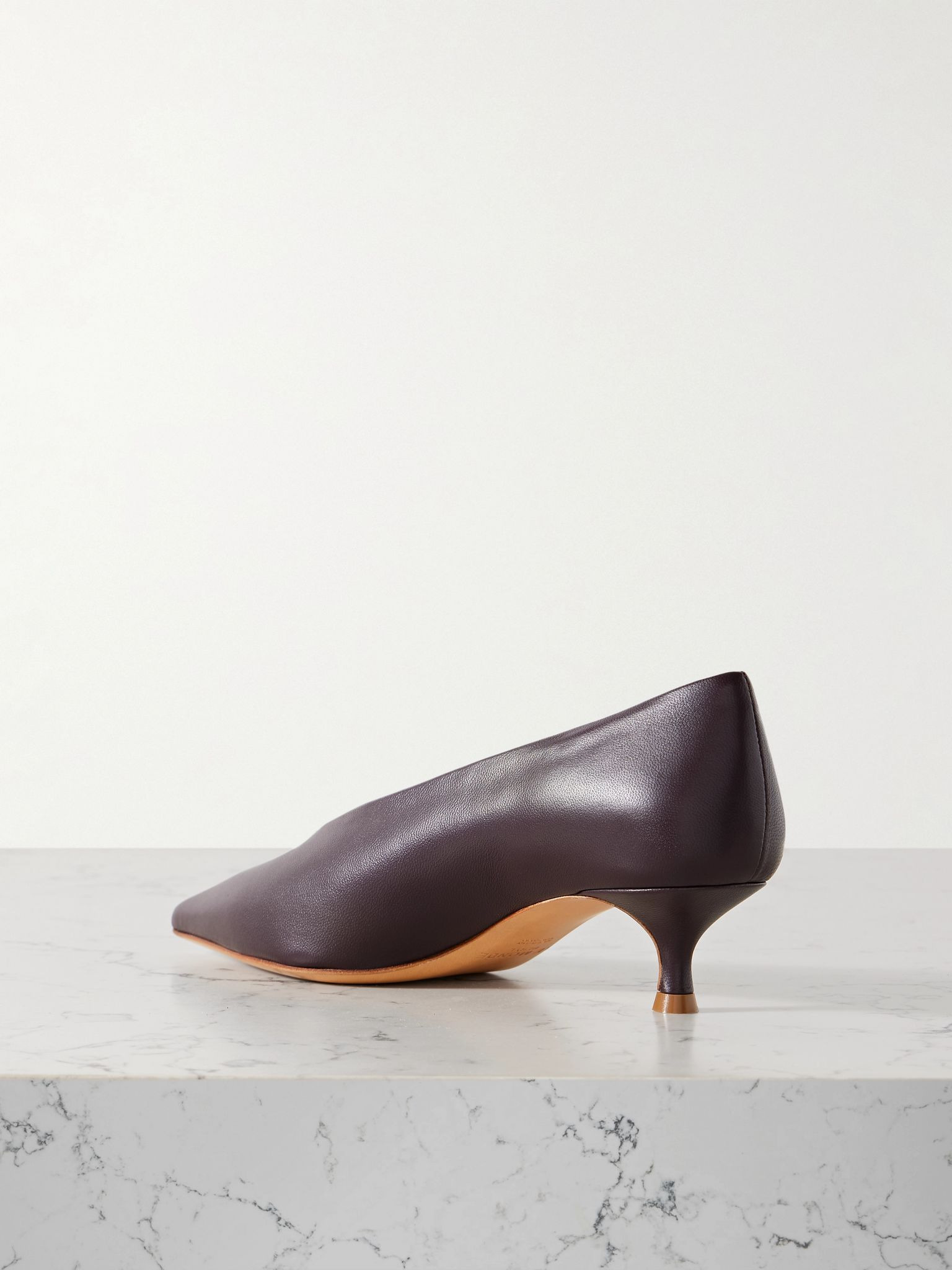 Babouche leather pumps Merlot - 3