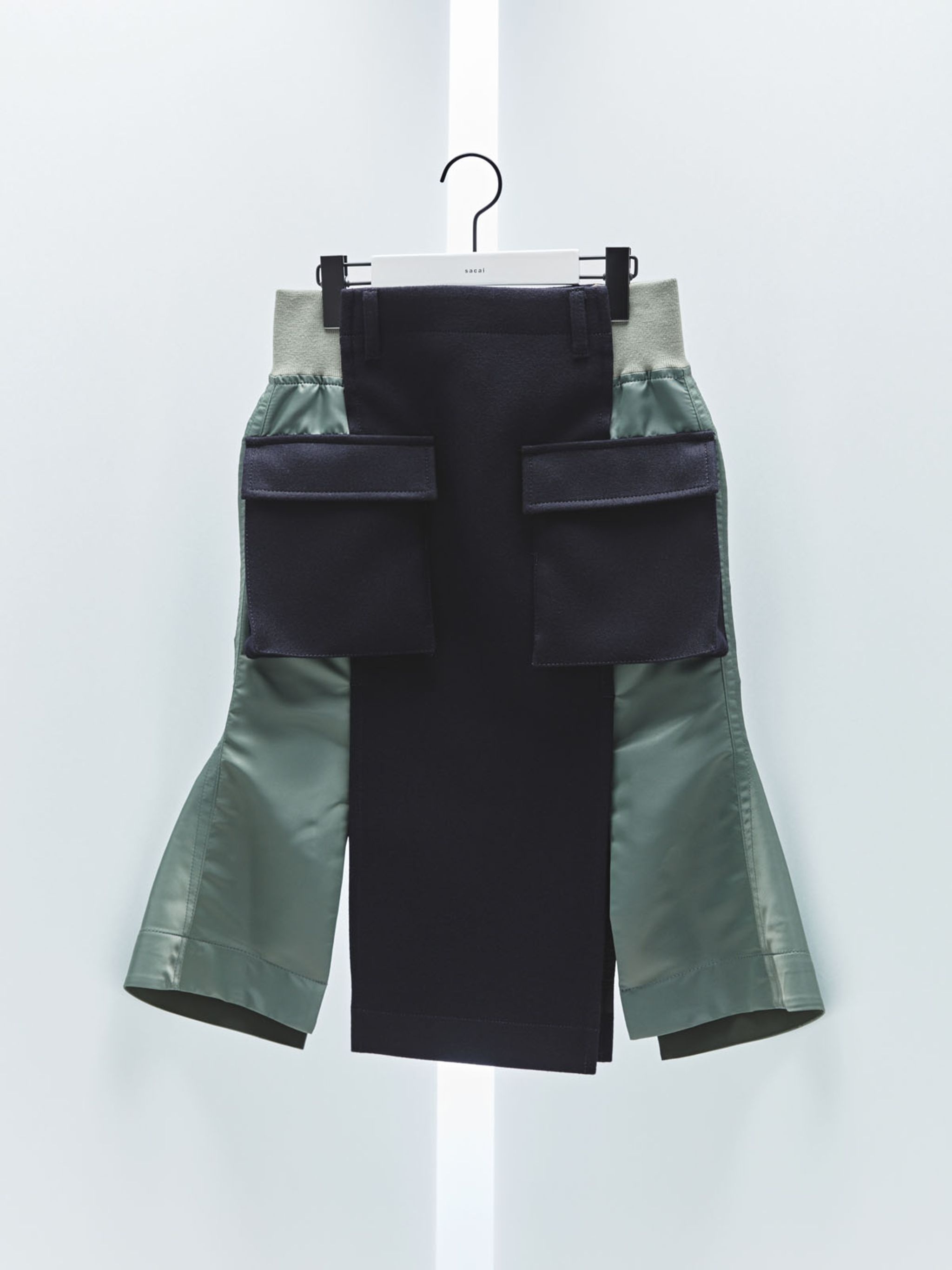 Wool Melton x Nylon Twill Skirt - 1