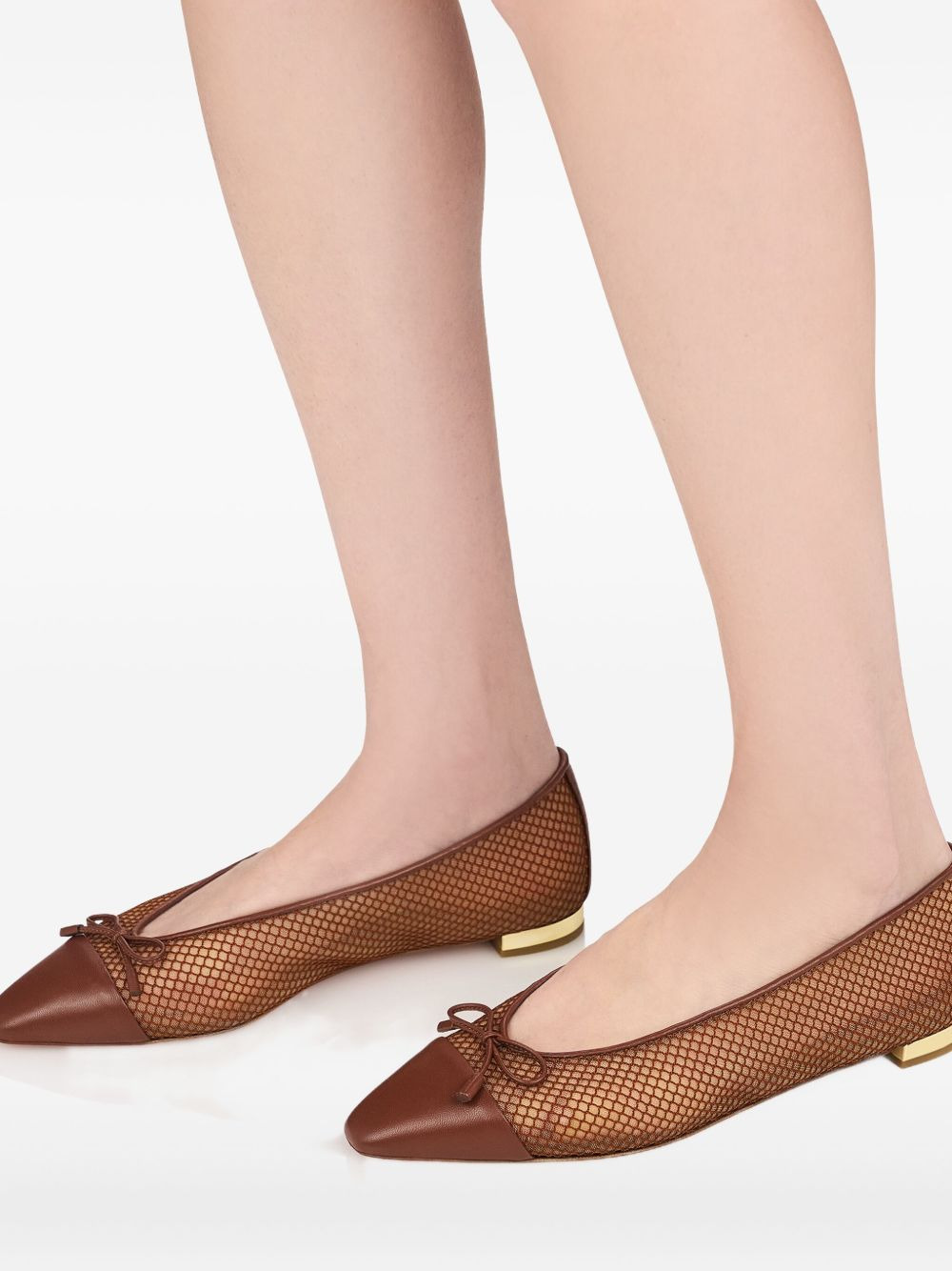 Gioia mesh-panelled bow flats - 5