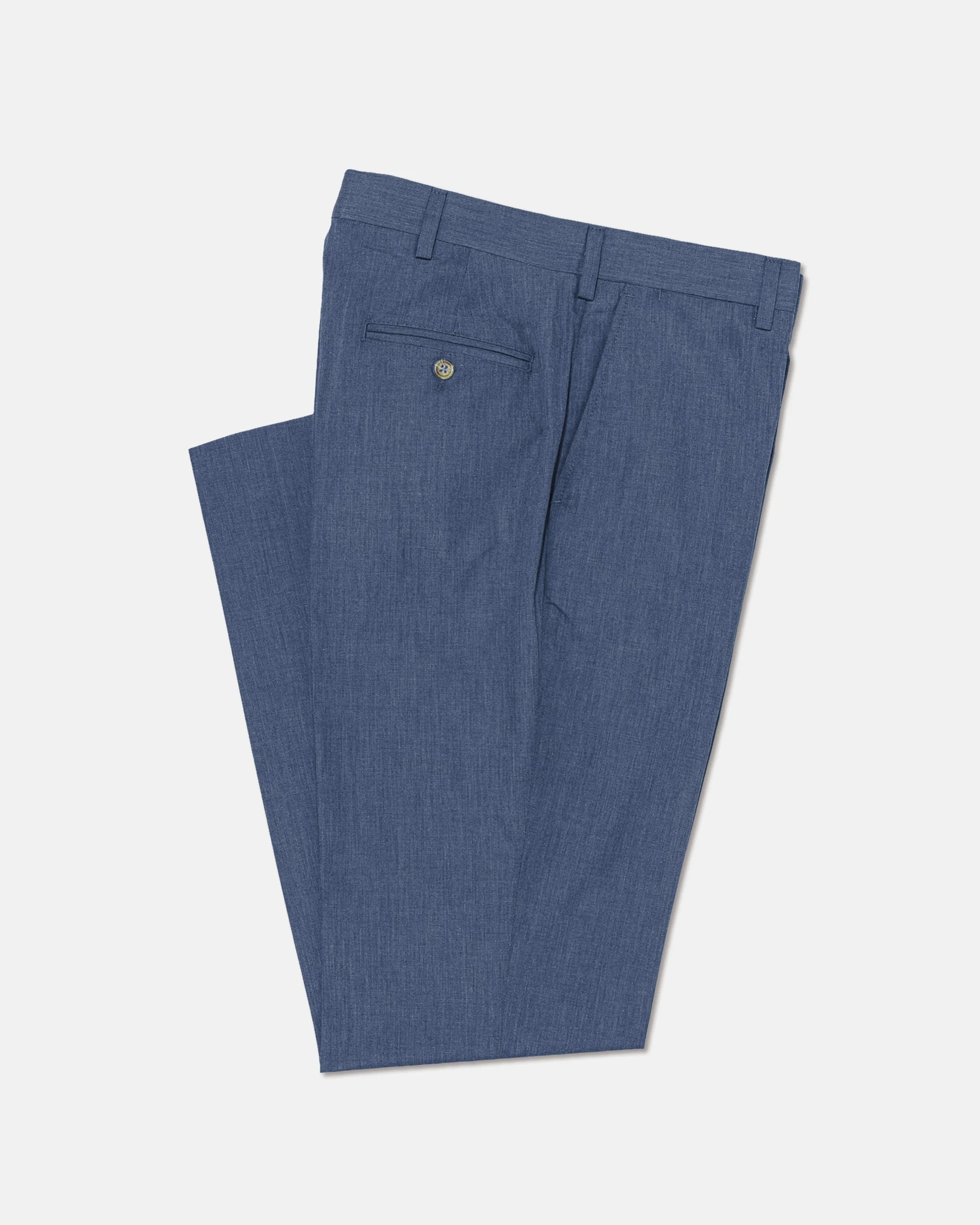 POPLIN CLASSIC TROUSERS - DARK BLUE MELANGE - 1