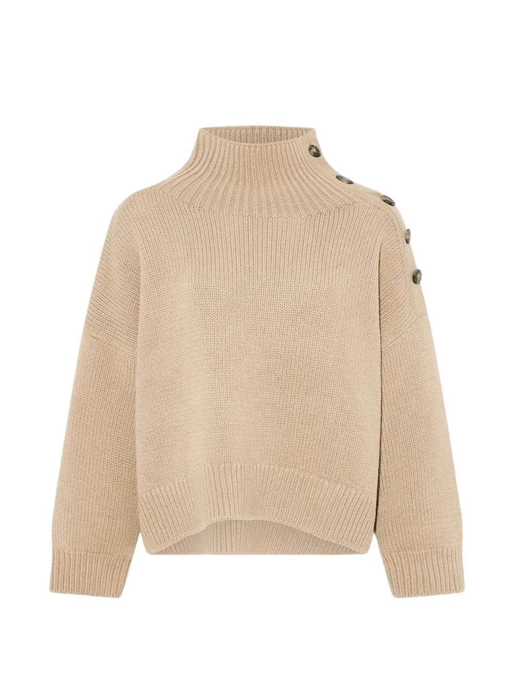 button-detail high-neck sweater - 1