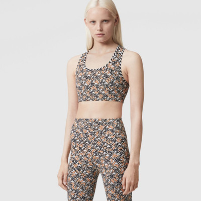 Burberry Monogram Print Stretch Nylon Cropped Top outlook