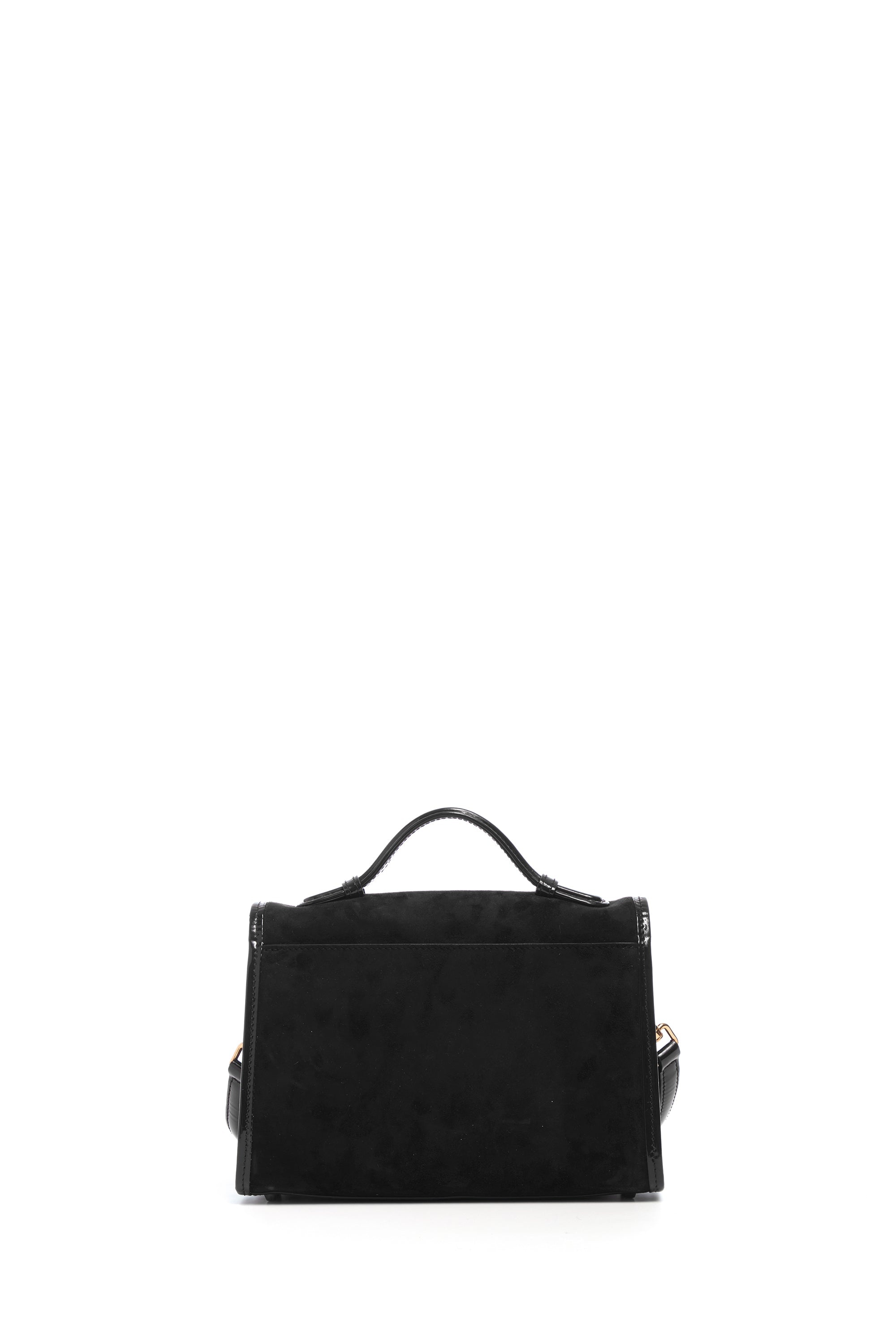 Small Leonora Flap Bag in Black Suede - 3