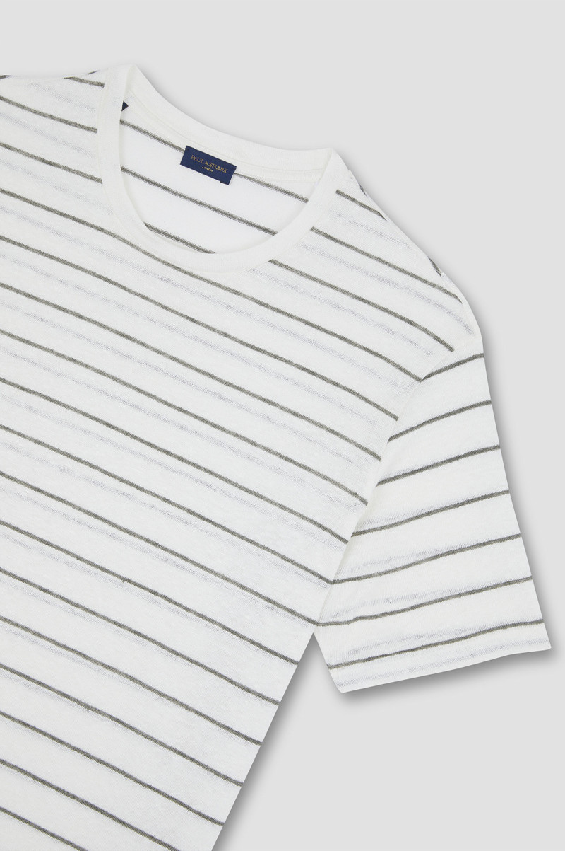 LINEN JERSEY T-SHIRT WITH STRIPED PATTERN 5