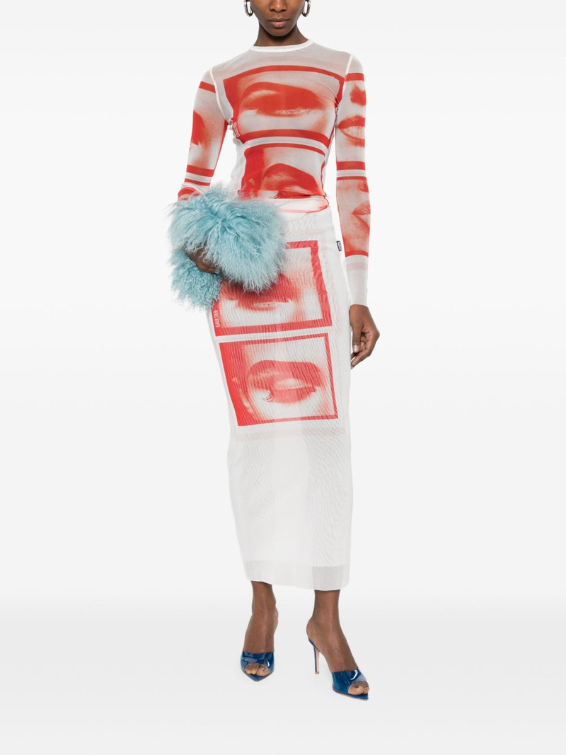Jean Paul Gaultier eye graphic midi skirt outlook