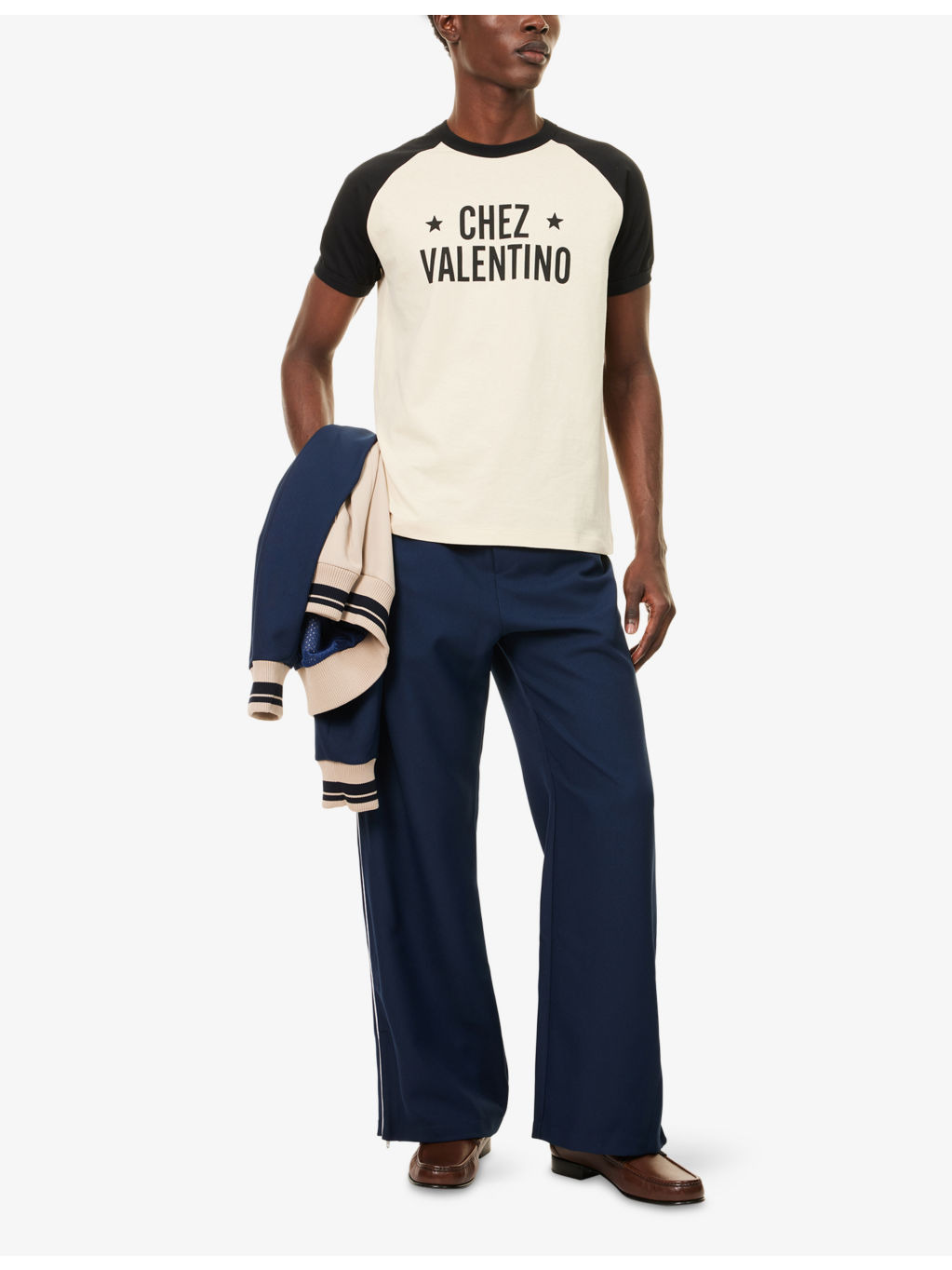 Chez-Valentino-Print Crewneck Cotton-Jersey T-Shirt - 2