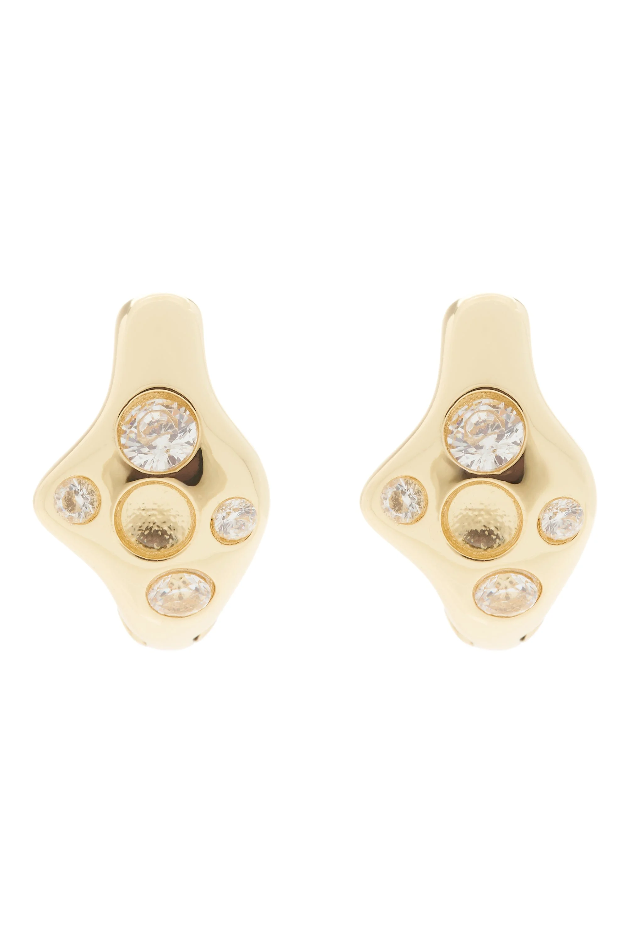 GOLD CLEAR BAT EARRINGS - 1