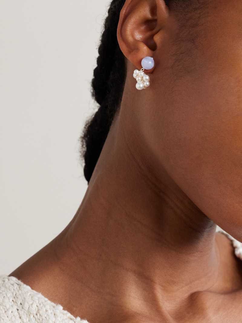 Completedworks Till The Stars Wane Recycled Silver, Agate And Pearl Earrings outlook