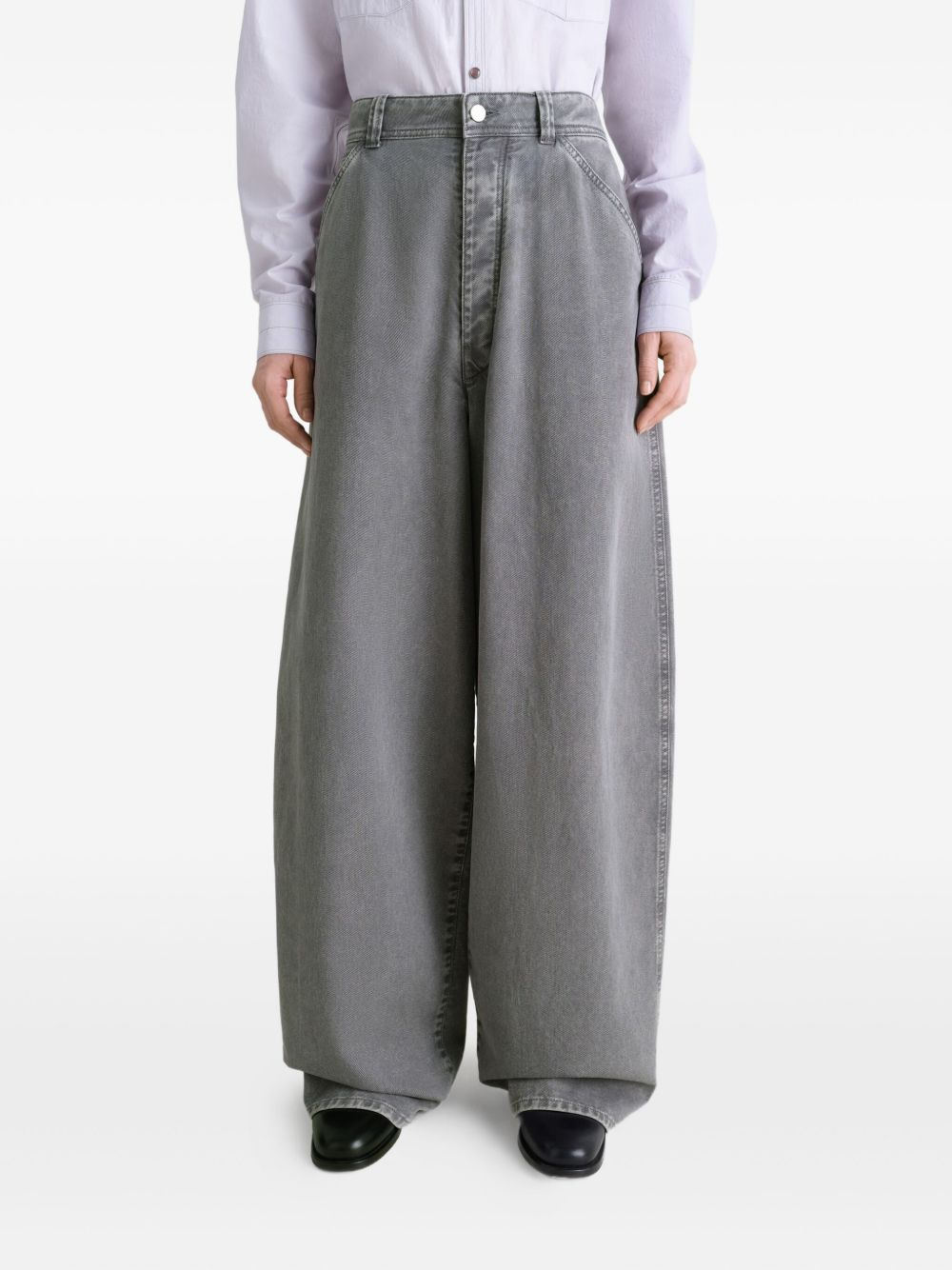 snow-wash tapered trousers - 4