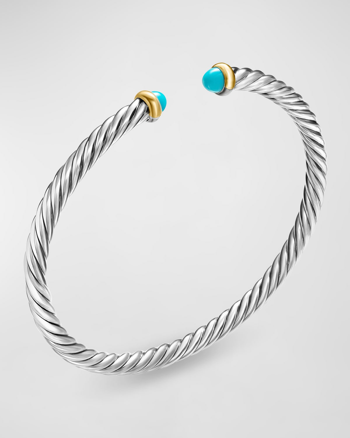 Cable Flex Bracelet with Gemstone in Silver and 14K Gold - 3