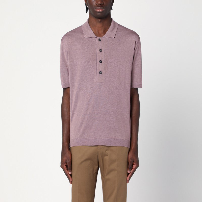 Tagliatore - Tagliatore Lilac silk-blend polo shirt - 1