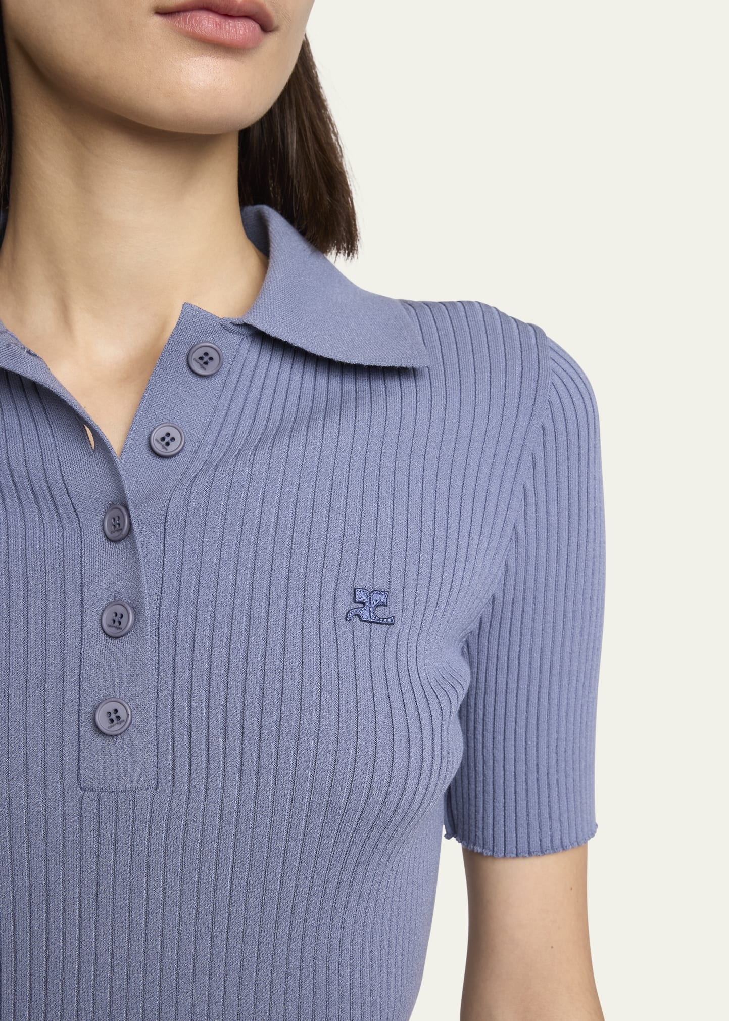 Signature Ribbed Polo Top - 5