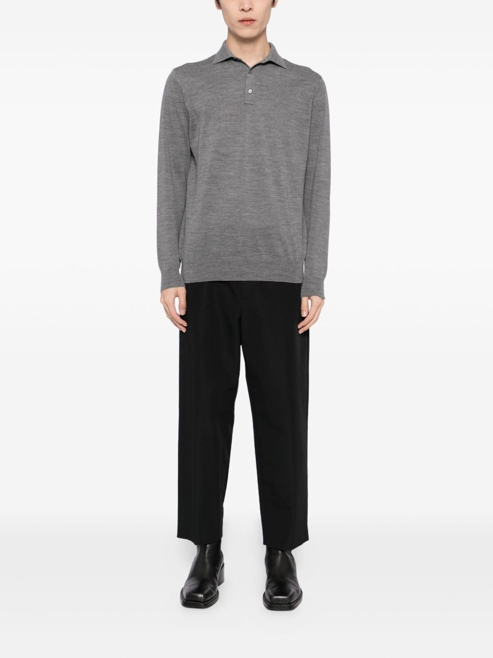 wool polo shirt - 2