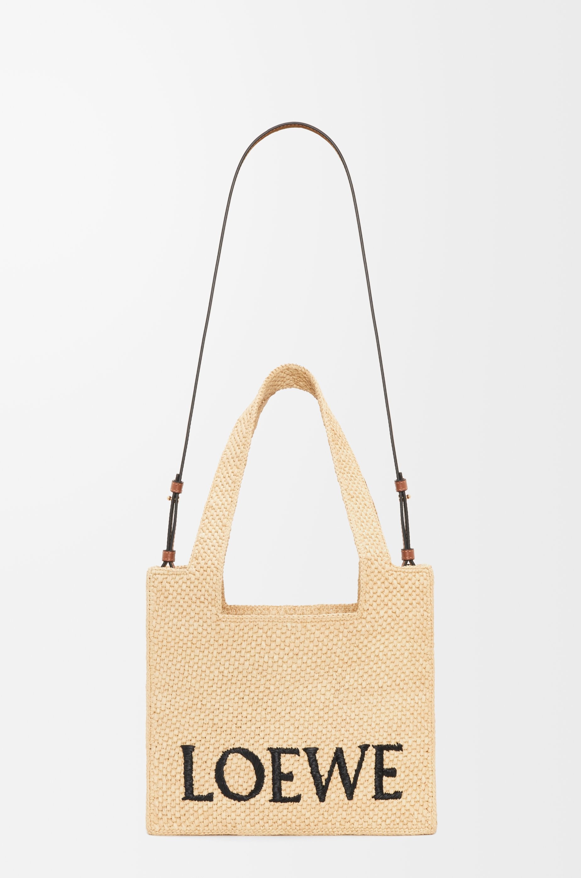 Medium LOEWE Font Tote in raffia - 7