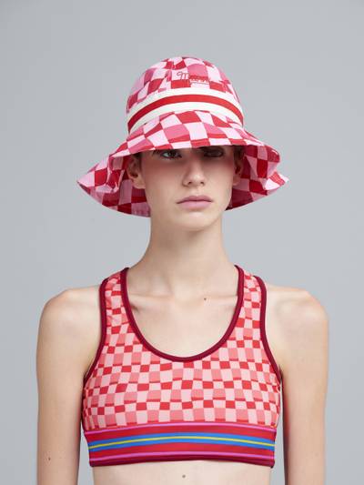Marni PINK ALL-OVER PRINT COTTON BUCKET HAT outlook