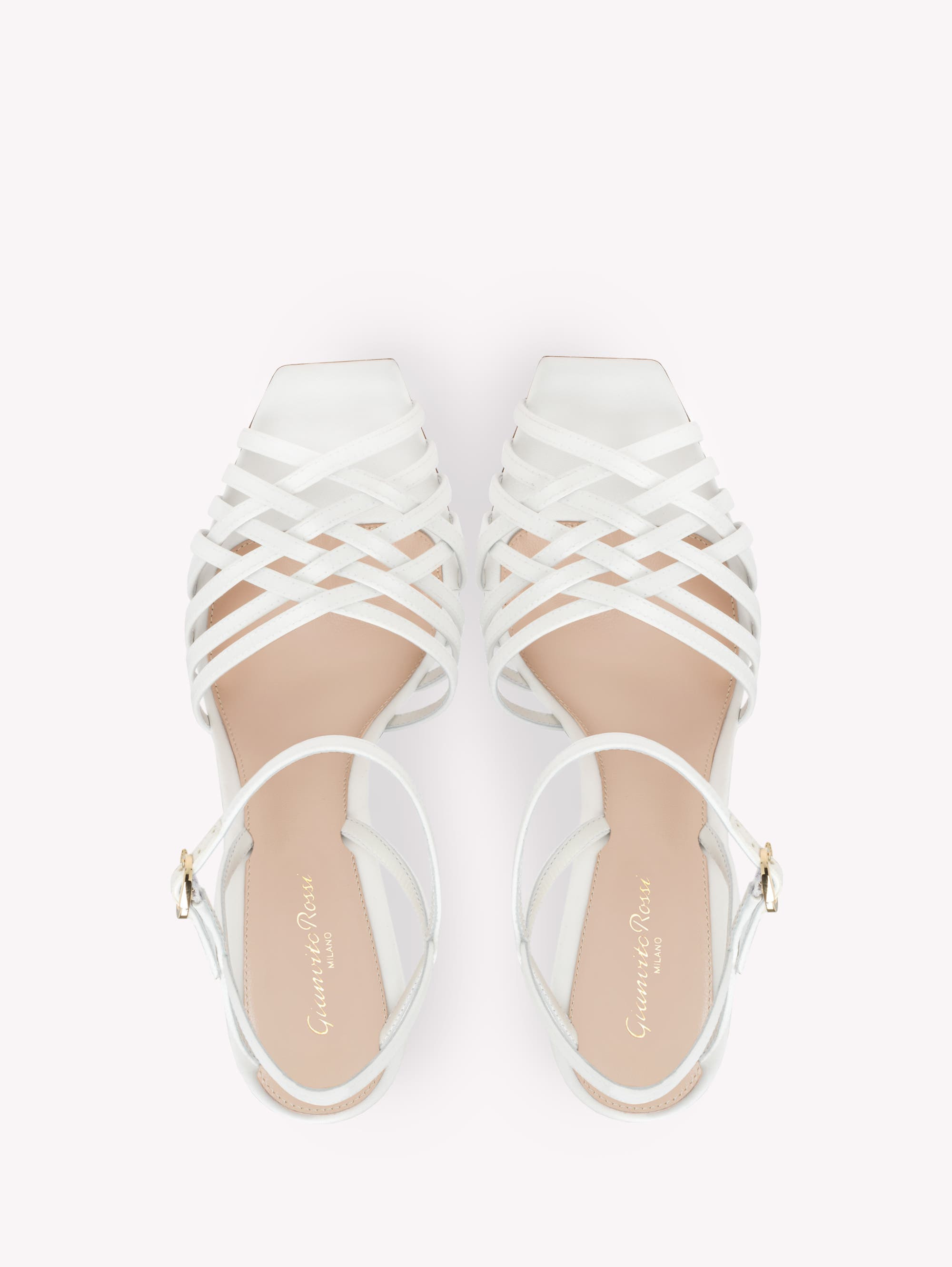 Gianvito Rossi Kerry Sandal in White Fabric at Nordstrom - 3