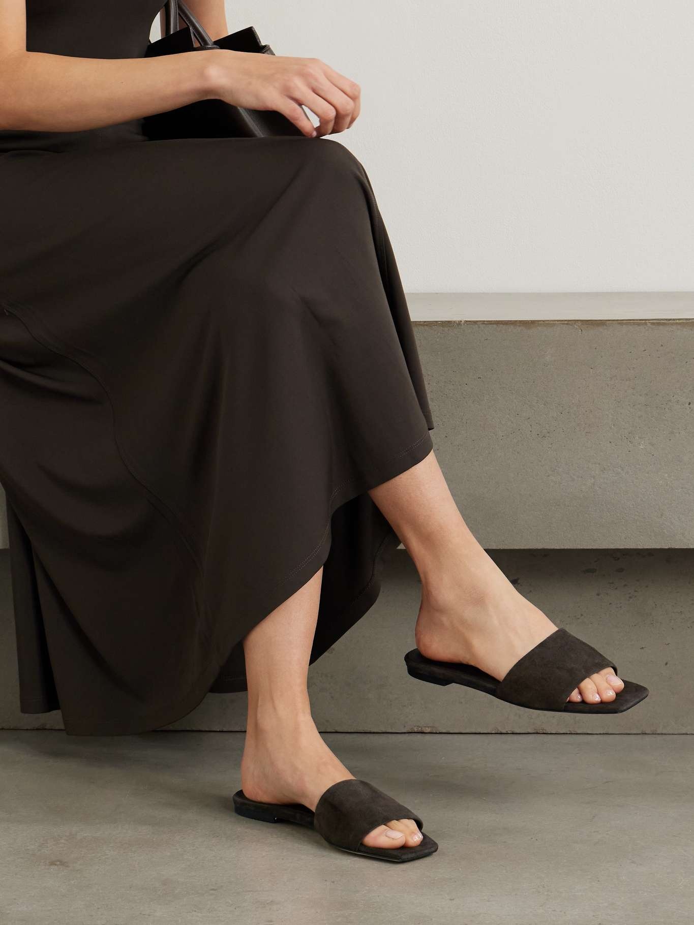 Anna suede slides Chocolate - 2