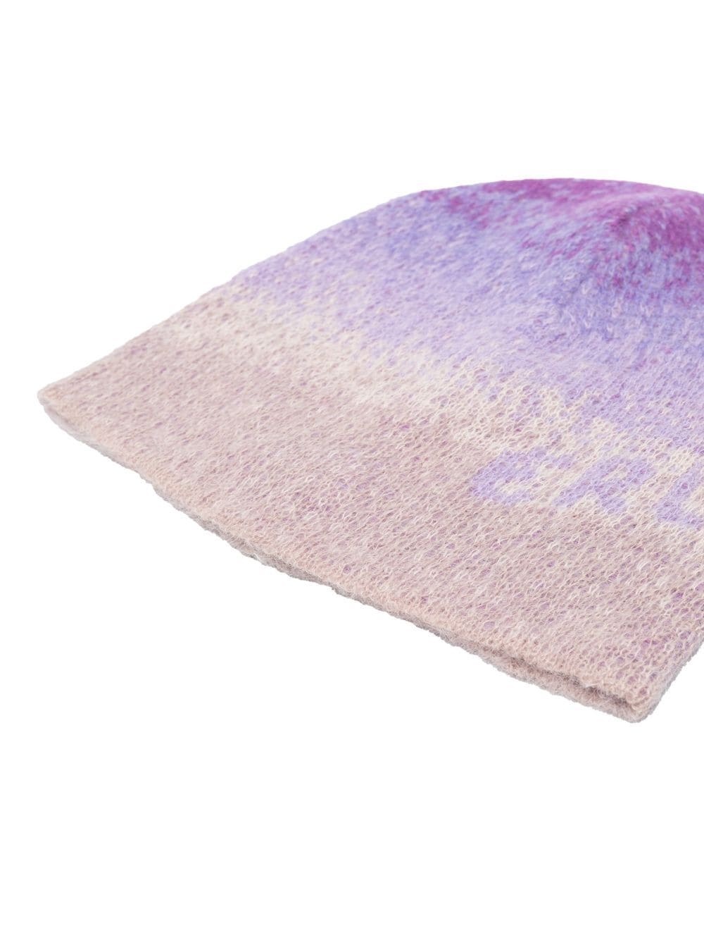 ombré-effect intarsia-logo beanie - 2