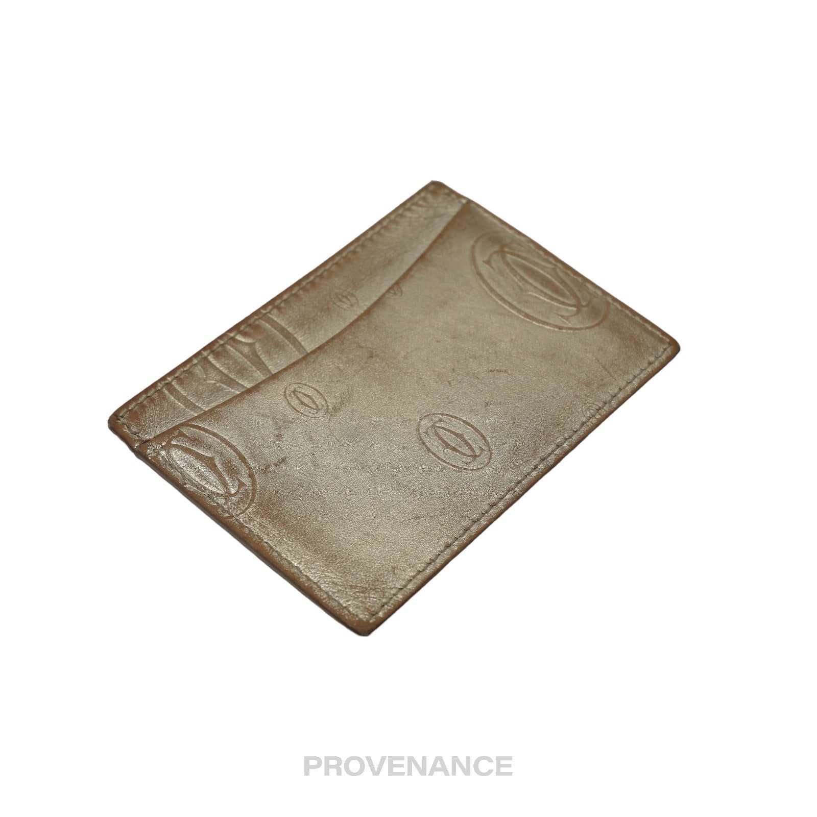 Cartier Card Holder Wallet - Champagne Gold Leather - 6