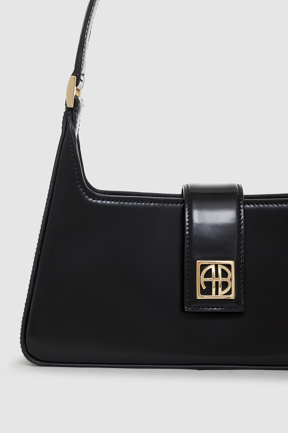 Lou Shoulder Bag - High-Shine Black - 5