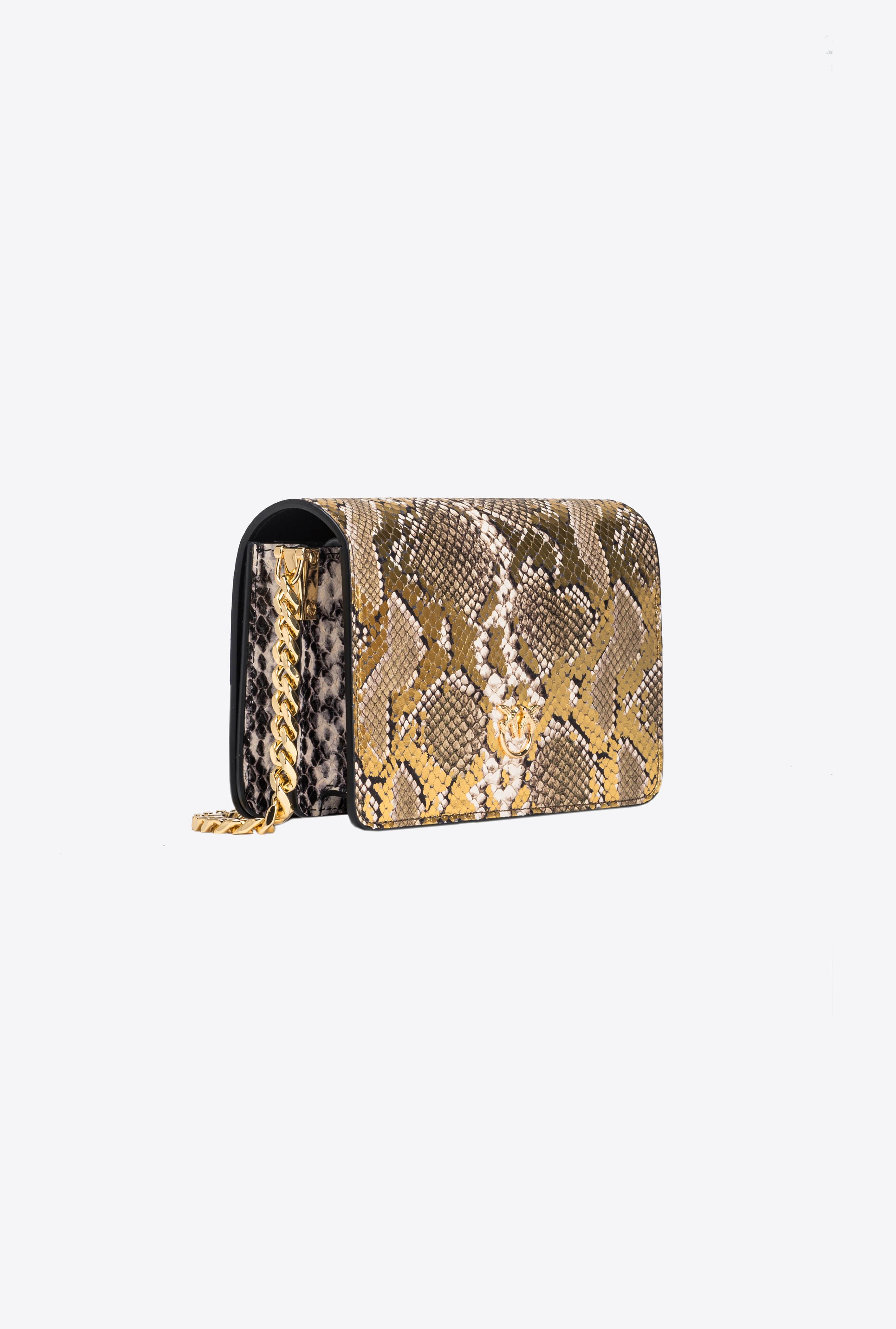 PINKO GALLERIA MINI LOVE BAG CLICK IN LAMINATED REPTILE SKIN - 2