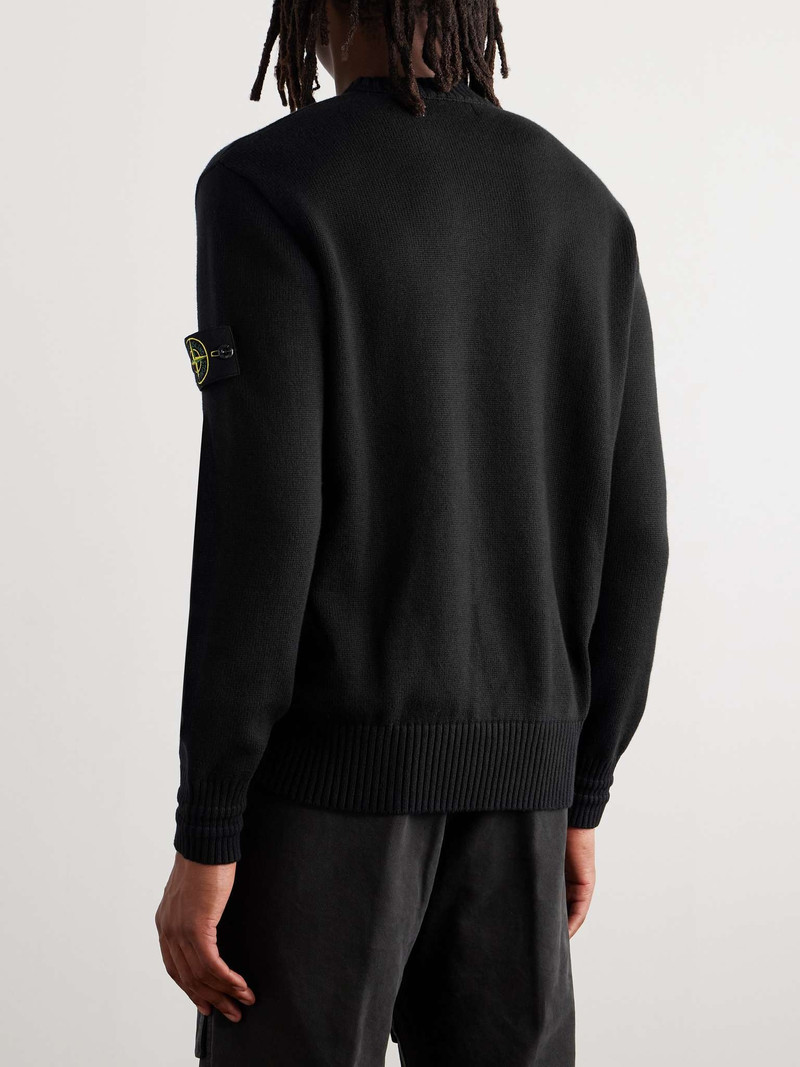 Logo-Appliquéd Cotton-Blend Sweater 3