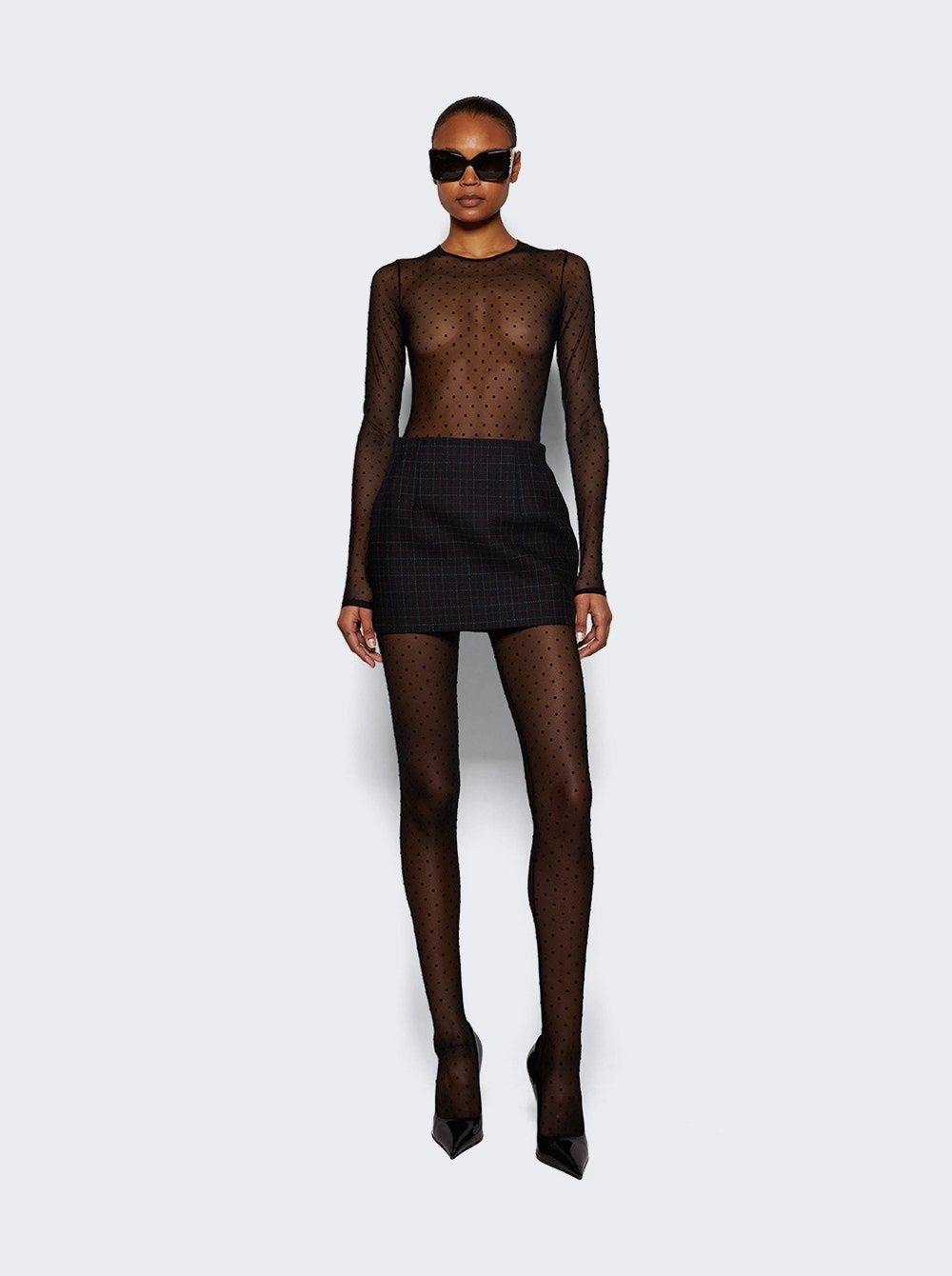 Contour Mini Skirt Black Check - 2