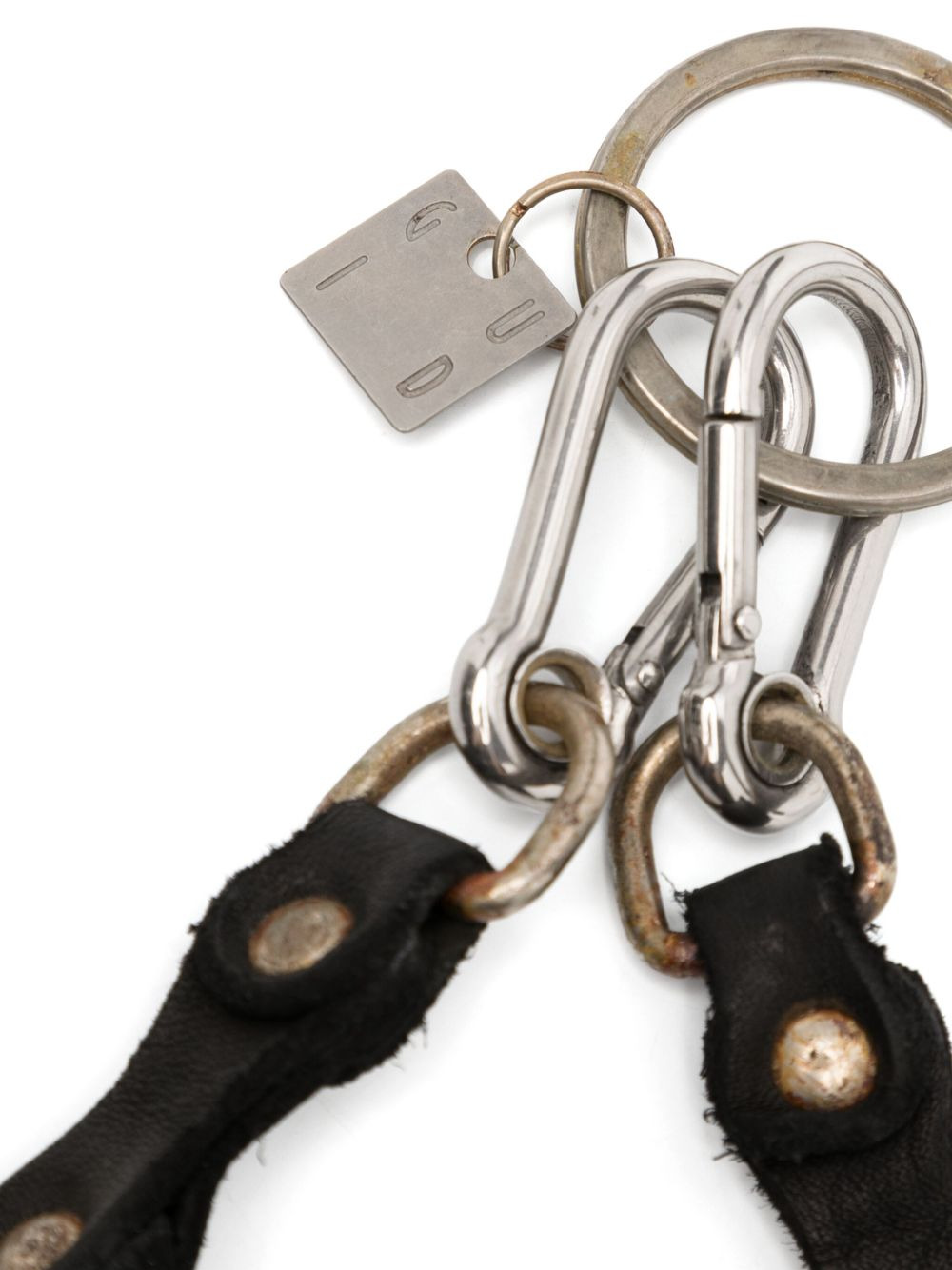 stud-embellished leather keychain - 2