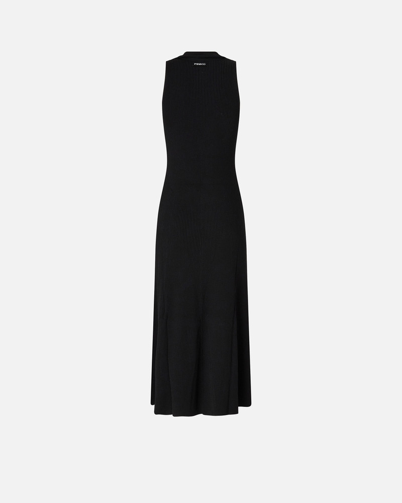 PINKO LONG RIBBED DRESS WITH BANDANA COLLAR outlook