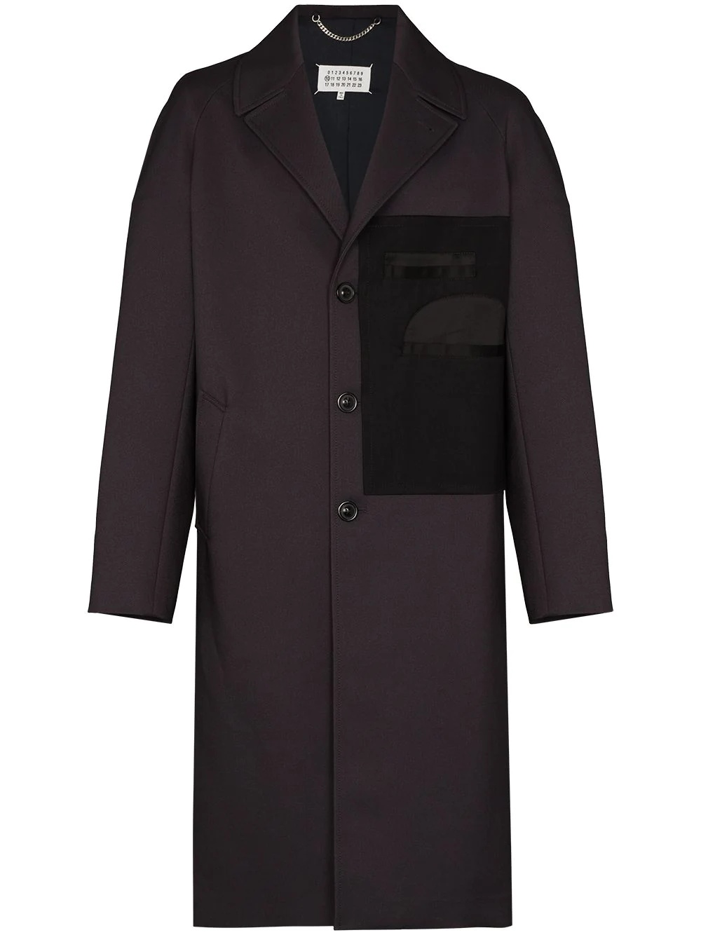 contrasting panel single-breasted coat - 1