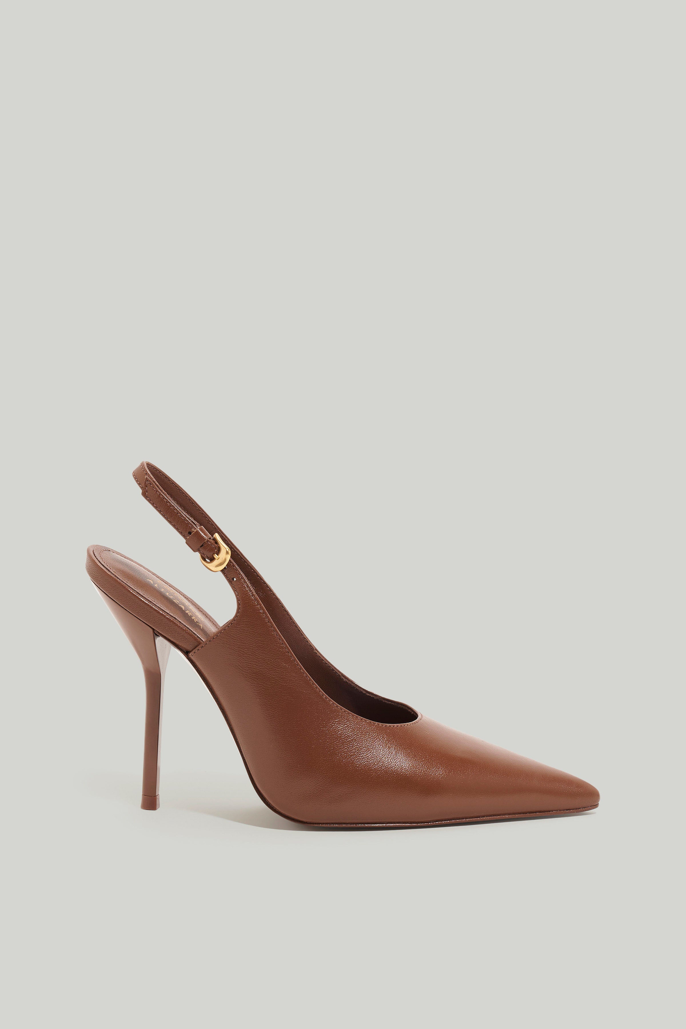 LARROUDÉ X ALTUZARRA PUMP IN BURNT UMBER LEATHER - 1