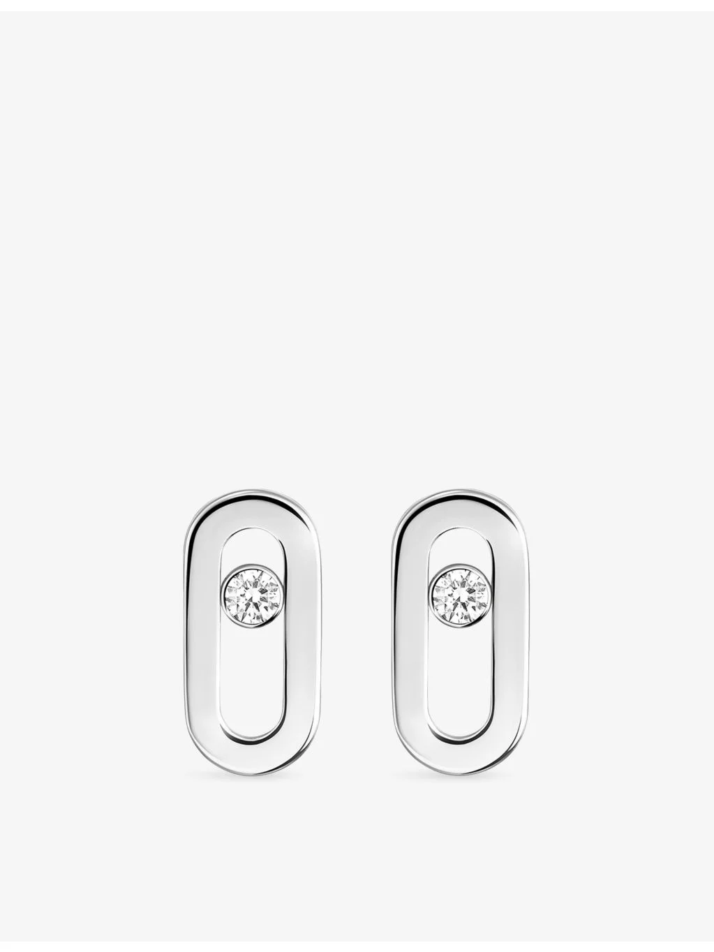 Move Uno 18ct gold and 0.03ct brilliant-cut diamond earrings - 1