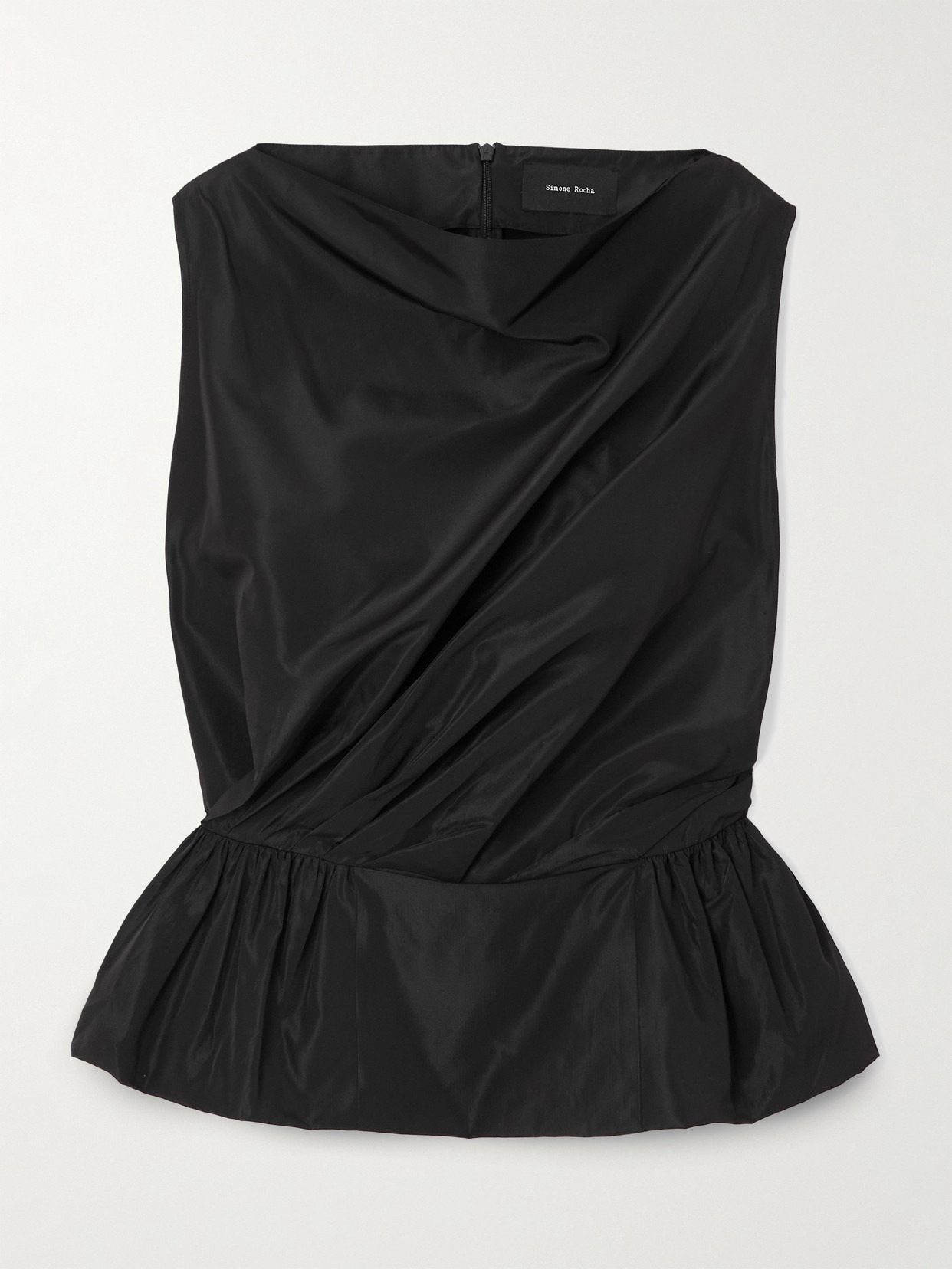 Draped Taffeta Peplum Top - 1